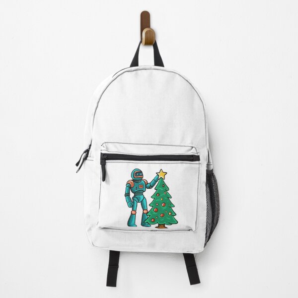 Item preview, Robot Decorating Christmas Tree Line Art – Cute Futuristic Holiday Illustration designed and sold by CinthyaNovae.