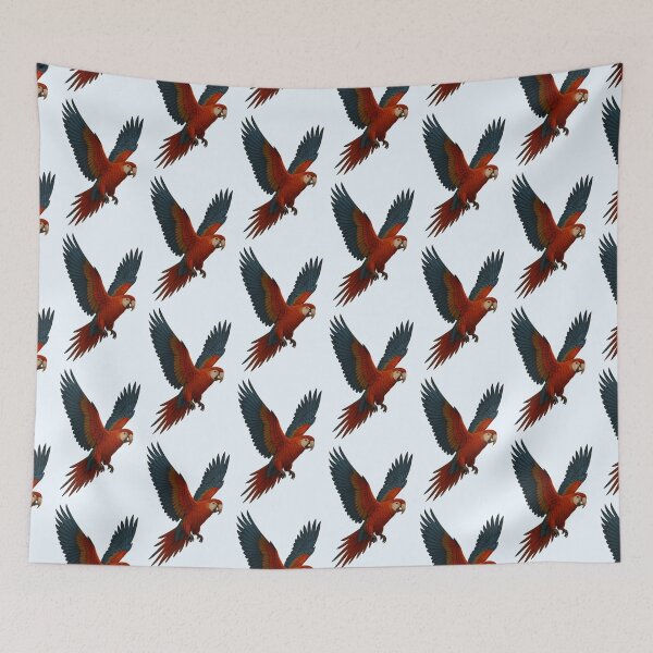 Item preview, "Vibrant Scarlet Macaw in Flight" designed and sold by TheWonkyEaselCo.