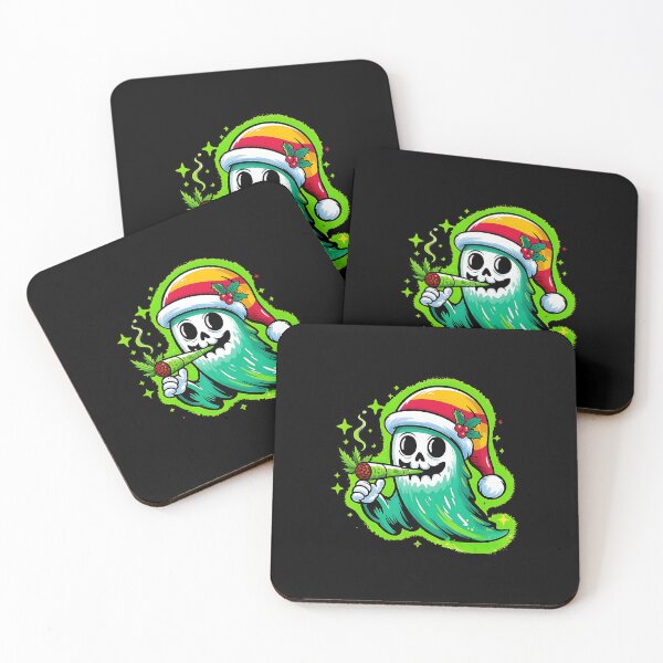 Item preview, Ghost Santa Hat Smoking Stoner Weed 420 Cannabis Christmas  designed and sold by WayTBeenkenArt.