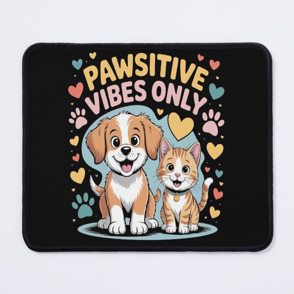 Item preview, Cute Dog and Cat Pawsitive Vibes Animal Lovers designed and sold by orlodrake.
