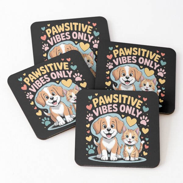Item preview, Cute Dog and Cat Pawsitive Vibes Animal Lovers designed and sold by orlodrake.