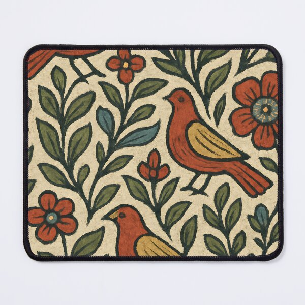 Item preview, Pennsylvania Dutch Folk Floral Tapestry – Bird & Blossom designed and sold by Artsy-With.