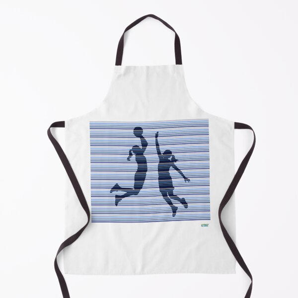 Item preview, HOOPER GIRLS attack and defence. Blue stripes: Retro abstract basketball shirt designed and sold by SlanTee.