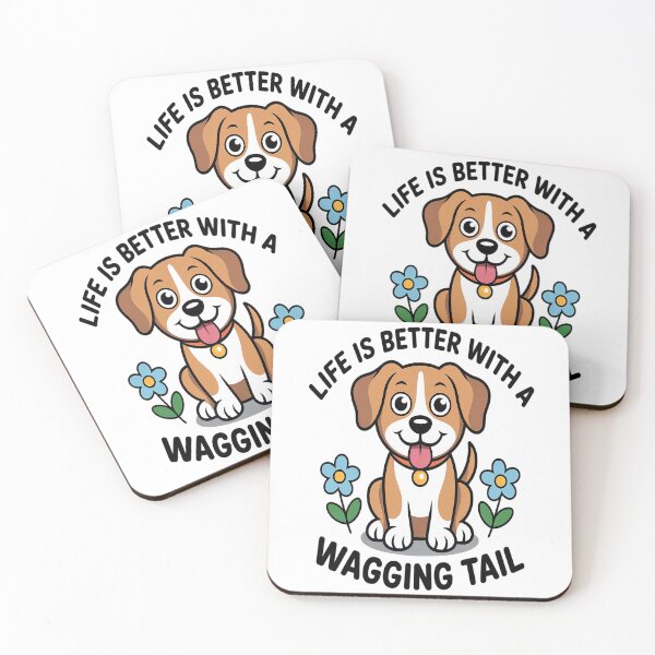 Item preview, Cute Dogs Saying Life is better with a wagging tail designed and sold by orlodrake.