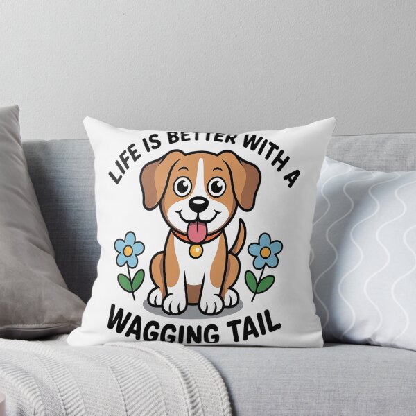 Item preview, Cute Dogs Saying Life is better with a wagging tail designed and sold by orlodrake.