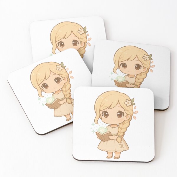 Item preview, Virgo Chibi Girl | Cute Zodiac Art | Cute Virgo Astrology Girl | Astrology Art designed and sold by HerDreamCodes.