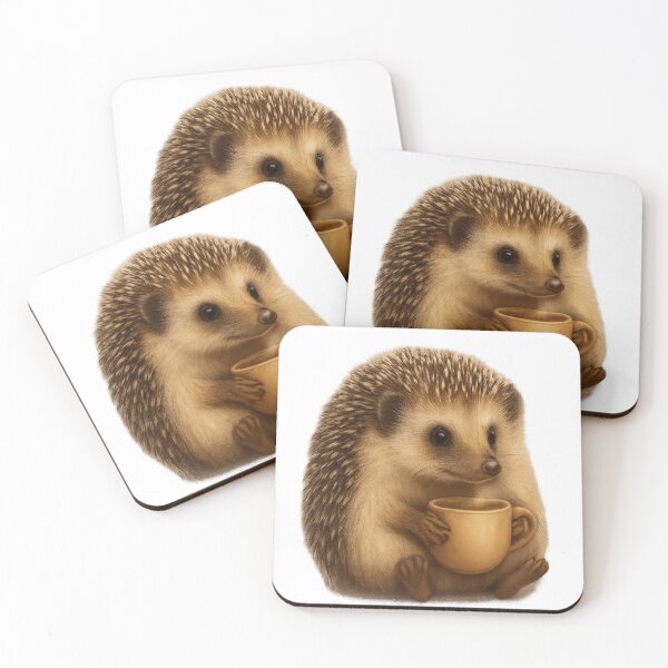 Item preview, Cute Hedgehog With Coffee Cup designed and sold by MIArt Studio.