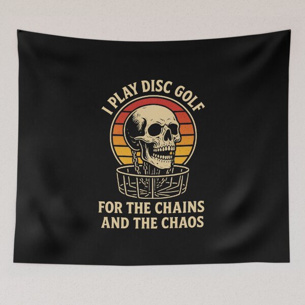 Item preview, I play disc golf for the chains and the chaos designed and sold by DemureArtsy.
