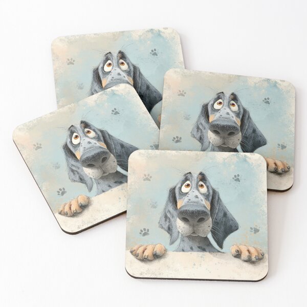 Item preview, Grand Bleu de Gascogne Peeking over Wall 02 designed and sold by Elisabeth Lucas.