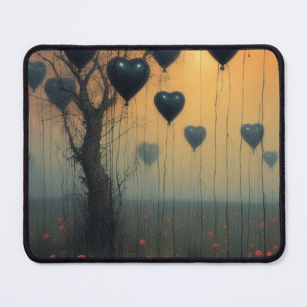Item preview, Heart-shaped balloons in a field of flowers along the path designed and sold by Mianku | Für das Leben.