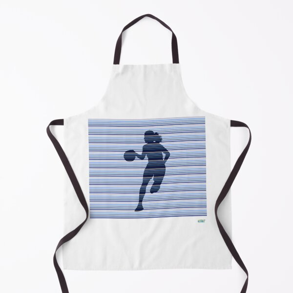 Item preview, HOOPER GIRL with handles. Blue stripes: Retro abstract basketball shirt designed and sold by SlanTee.