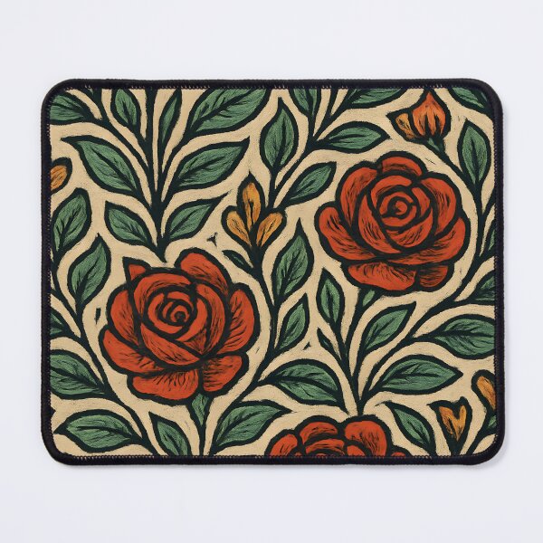 Item preview, German Bauernmalerei Tapestry – Stylized Rose Motif designed and sold by Artsy-With.