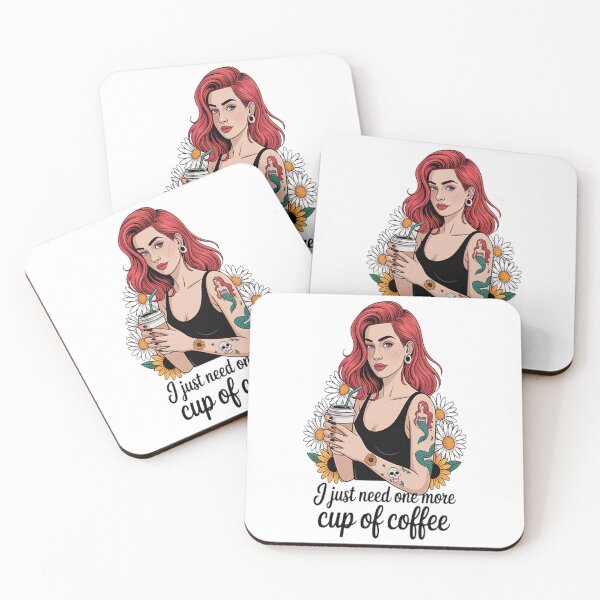 Item preview, Coffee Lover Girl Just One More Cup Caffeine Addict Humor designed and sold by Lucaseinar.