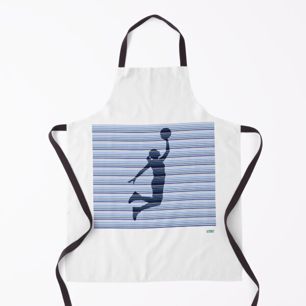 Item preview, Female basketball player silhouette. Blue stripes: Retro abstract basketball shirt designed and sold by SlanTee.