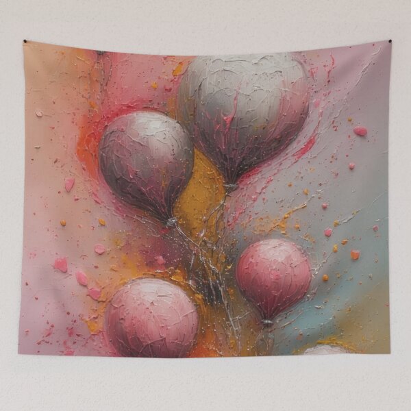 Item preview, Floating balloons in pastel colors painting designed and sold by Mianku | Für das Leben.