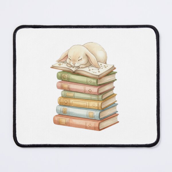 Item preview, Rabbit is sleeping bunny book books catnap cute kawaii cat kitten cats kitty designed and sold by CheeseBlueprint.