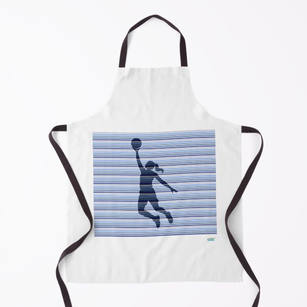Item preview, Hooper girl layup. Blue stripes: Retro abstract basketball shirt designed and sold by SlanTee.