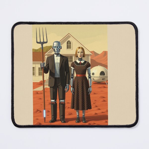 Item preview, "American Gothic Bots on Mars" designed and sold by TheWonkyEaselCo.