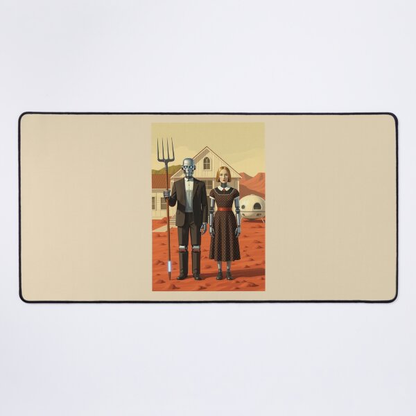 Item preview, "American Gothic Bots on Mars" designed and sold by TheWonkyEaselCo.