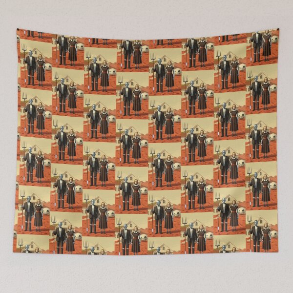Item preview, "American Gothic Bots on Mars" designed and sold by TheWonkyEaselCo.
