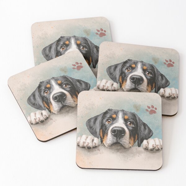 Item preview, Great Swiss Mountain Dog Peeking over Wall 01 designed and sold by Elisabeth Lucas.