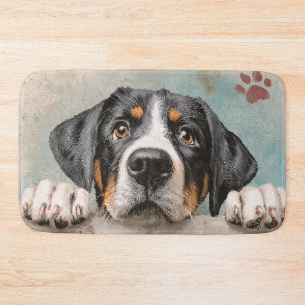 Item preview, Great Swiss Mountain Dog Peeking over Wall 01 designed and sold by Elisabeth Lucas.