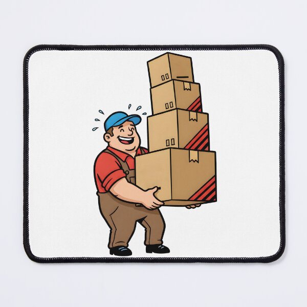 Item preview, delivery man carries heavy boxes designed and sold by Nikoleta Vukovic.