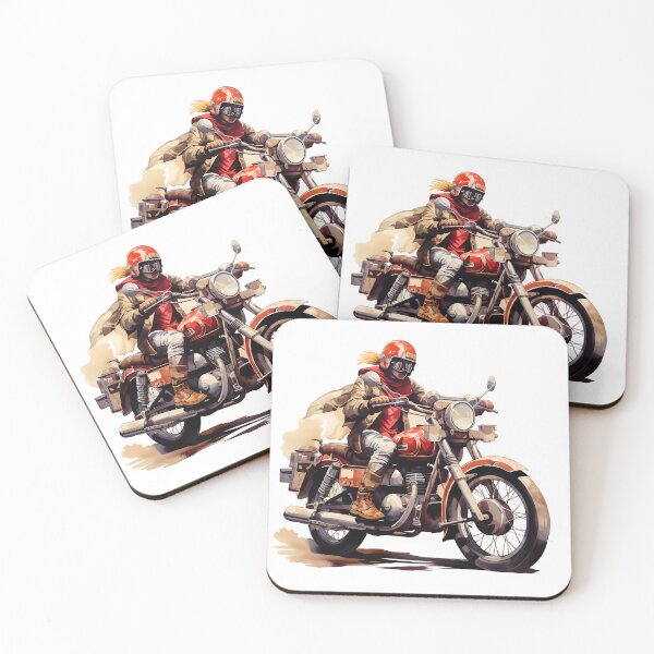 Item preview, Retro Adventurer Motorcycle Rider – Vintage Biker Illustration designed and sold by DesignArtist.ia.