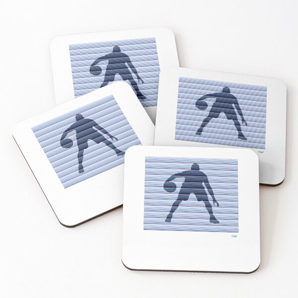 Item preview, HOOPER T SHIRT Handles with blue stripes: Retro abstract basketball shirt designed and sold by SlanTee.
