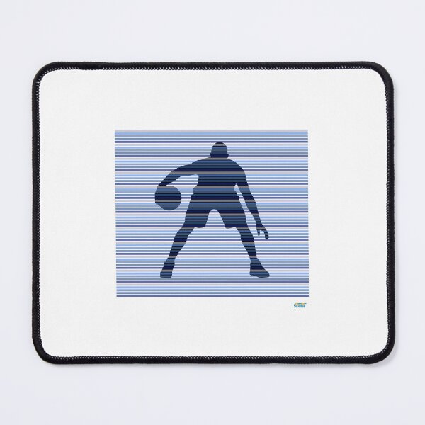 Item preview, HOOPER T SHIRT Handles with blue stripes: Retro abstract basketball shirt designed and sold by SlanTee.