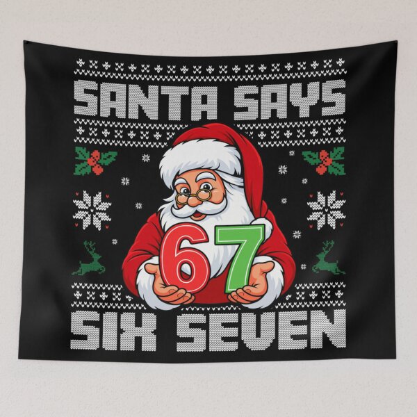 Item preview, Jolly Santa Claus Holding Big Six Seven Number Christmas Sweater Design designed and sold by DaphoLatara.