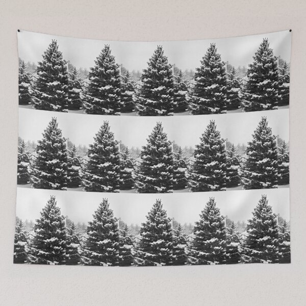Item preview, Snow Covered Evergreen Trees in Black and White designed and sold by WD-Artist.