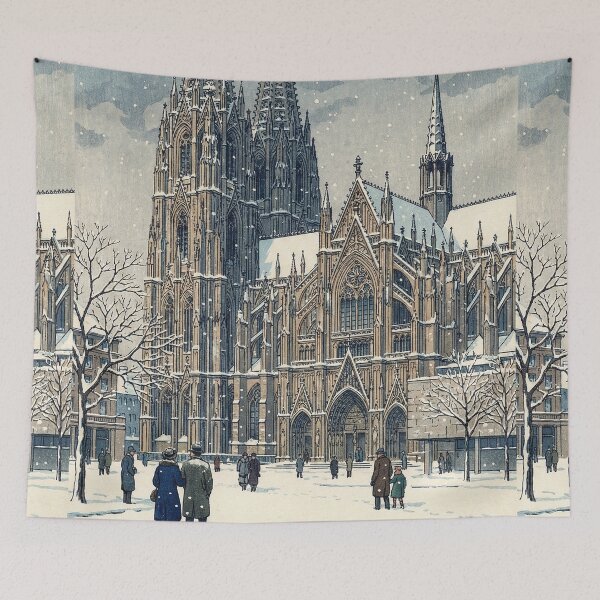 Item preview, Cologne Cathedral Japanese Woodblock Print designed and sold by Takeda-art.