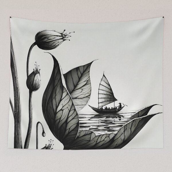 Item preview, Flower Boat, Ai Generated Art  designed and sold by ACC .