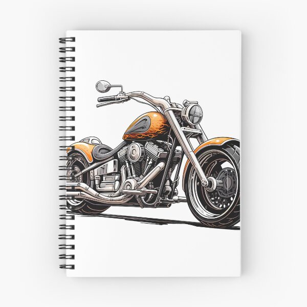Item preview, Custom Orange Chopper Motorcycle – Detailed Biker Illustration designed and sold by DesignArtist.ia.