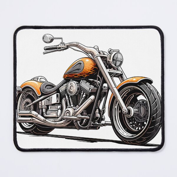 Item preview, Custom Orange Chopper Motorcycle – Detailed Biker Illustration designed and sold by DesignArtist.ia.