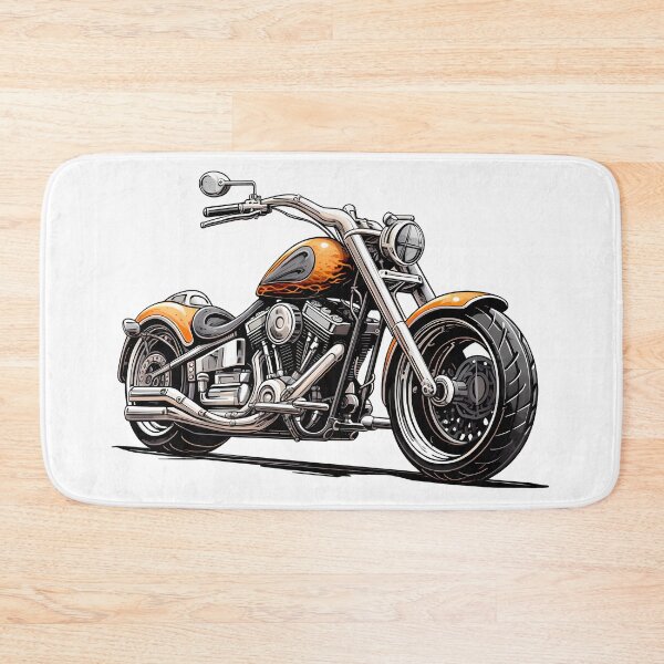 Item preview, Custom Orange Chopper Motorcycle – Detailed Biker Illustration designed and sold by DesignArtist.ia.