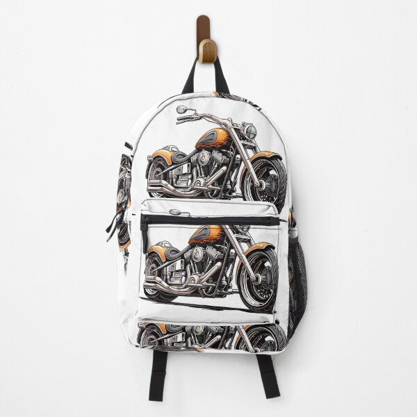 Item preview, Custom Orange Chopper Motorcycle – Detailed Biker Illustration designed and sold by DesignArtist.ia.