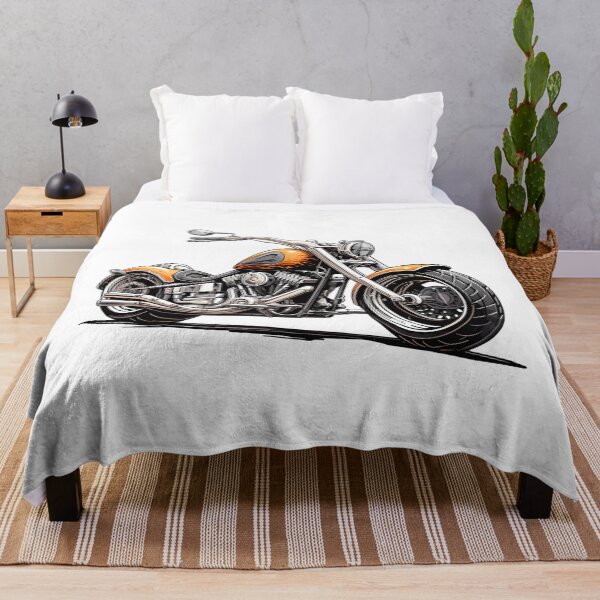 Item preview, Custom Orange Chopper Motorcycle – Detailed Biker Illustration designed and sold by DesignArtist.ia.