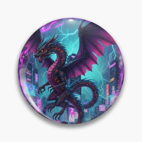 Artikelvorschau, Dunkler Cyberdrache im Neonportal entworfen und verkauft von newvisionart191.