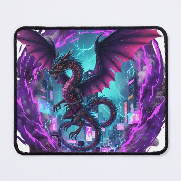 Item preview, Dark Cyber Dragon in Neon Portal designed and sold by newvisionart191.