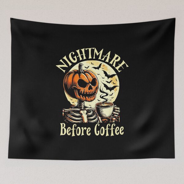 Item preview, Nightmare Before Coffee Christmas Skeleton Funny Halloween  designed and sold by jeffgonzales.