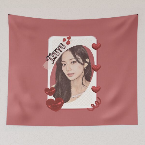 Item preview, TWICE Tzuyu Kpop Girl group K-music south korean girl group Red Aesthetic Collage Design designed and sold by AJUNICE STUDIO.