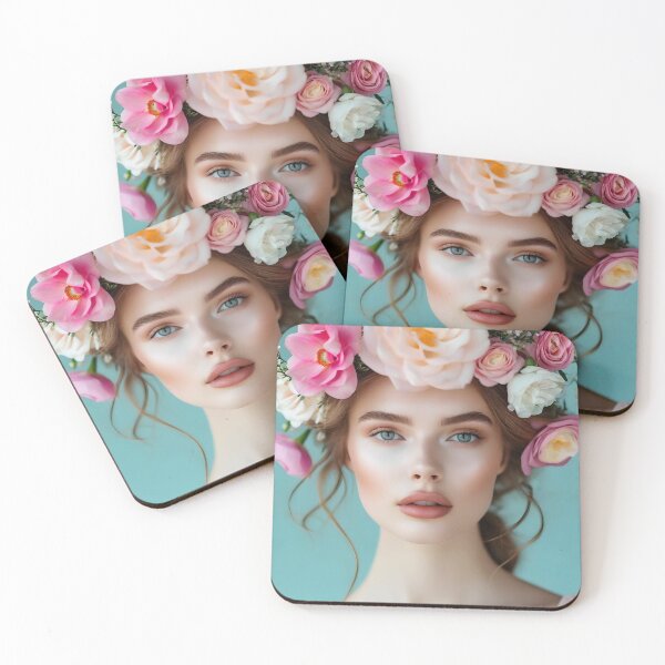 Item preview, beauty portrait of woman with flowers in hair designed and sold by Nikoleta Vukovic.