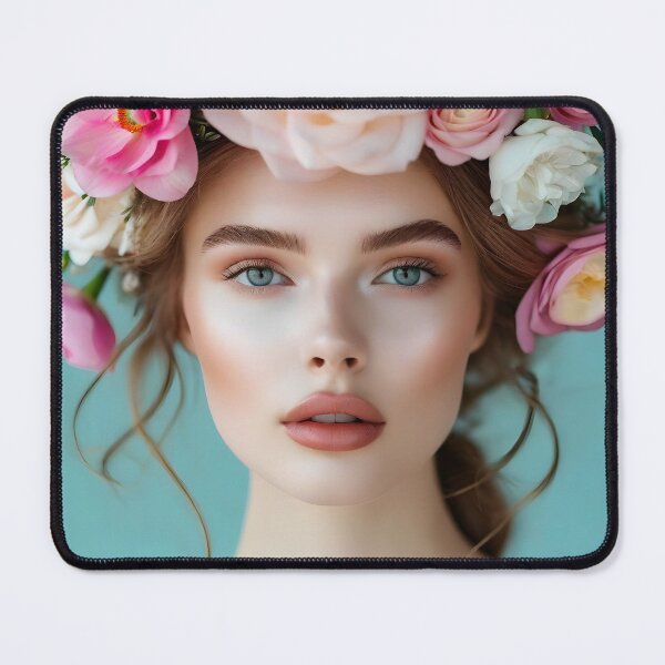 Item preview, beauty portrait of woman with flowers in hair designed and sold by Nikoleta Vukovic.
