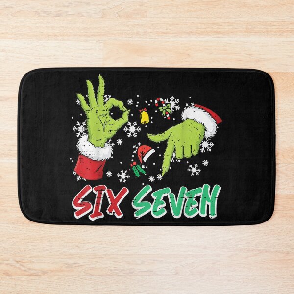 Item preview, Funny Green Hands Six Seven Number Candy Cane Christmas Festive Graphic designed and sold by LizzyKeiko.