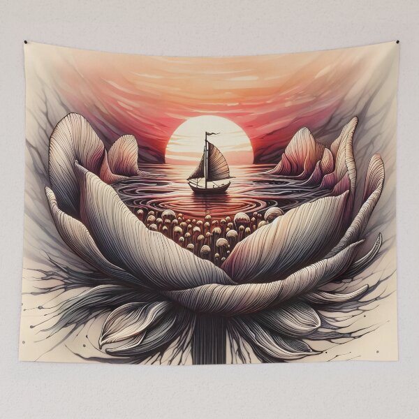 Item preview, Flower Boat, Ai Generated Art  designed and sold by ACC .