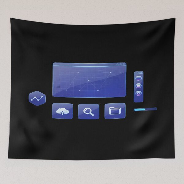 Item preview, Futuristic Blue Holographic UI - Digital Data Dashboard designed and sold by Dakson Design - Fantasy Art.