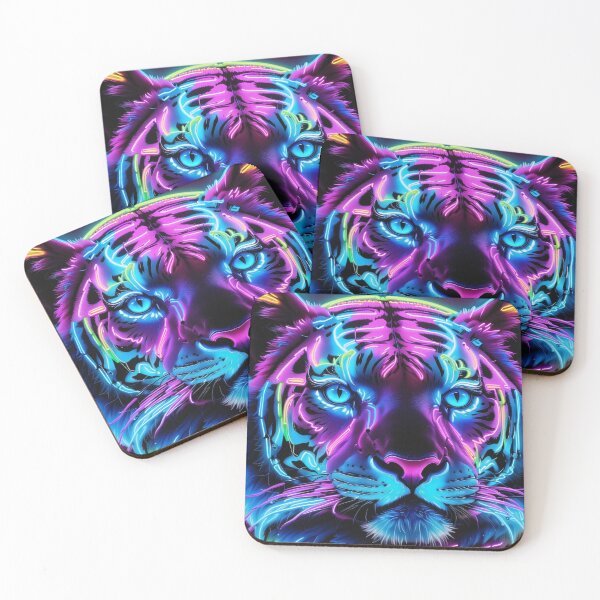 Item preview, Neon Tiger Head – Cyberpunk Synthwave Animal Art designed and sold by Visualynx.