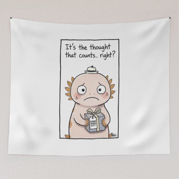Item preview, Awkward Holiday Axolotl – Cute Festive Anxiety Humor designed and sold by MadeByACJ.